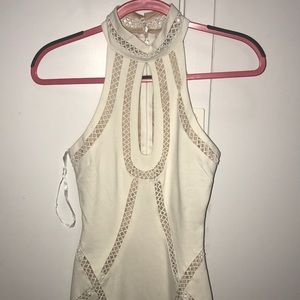 Cream Cocktail Halter Dress